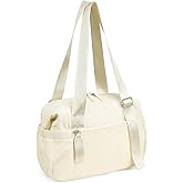 Vorspack Mini Gym Bag for Women - Small Duffle Bag Lightweight Duffel Bag with Wet Pocket Cute Sports Bag for Gym Dance Yoga - Beige