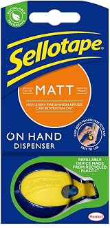 Sellotape On-Hand Dispenser with Invisible Matt Tape 18mm x 15m