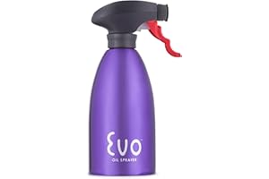Evo Stainless Steel Oil Sprayer Non-Aerosol for Olive Cooking Oils, 16oz, Purple