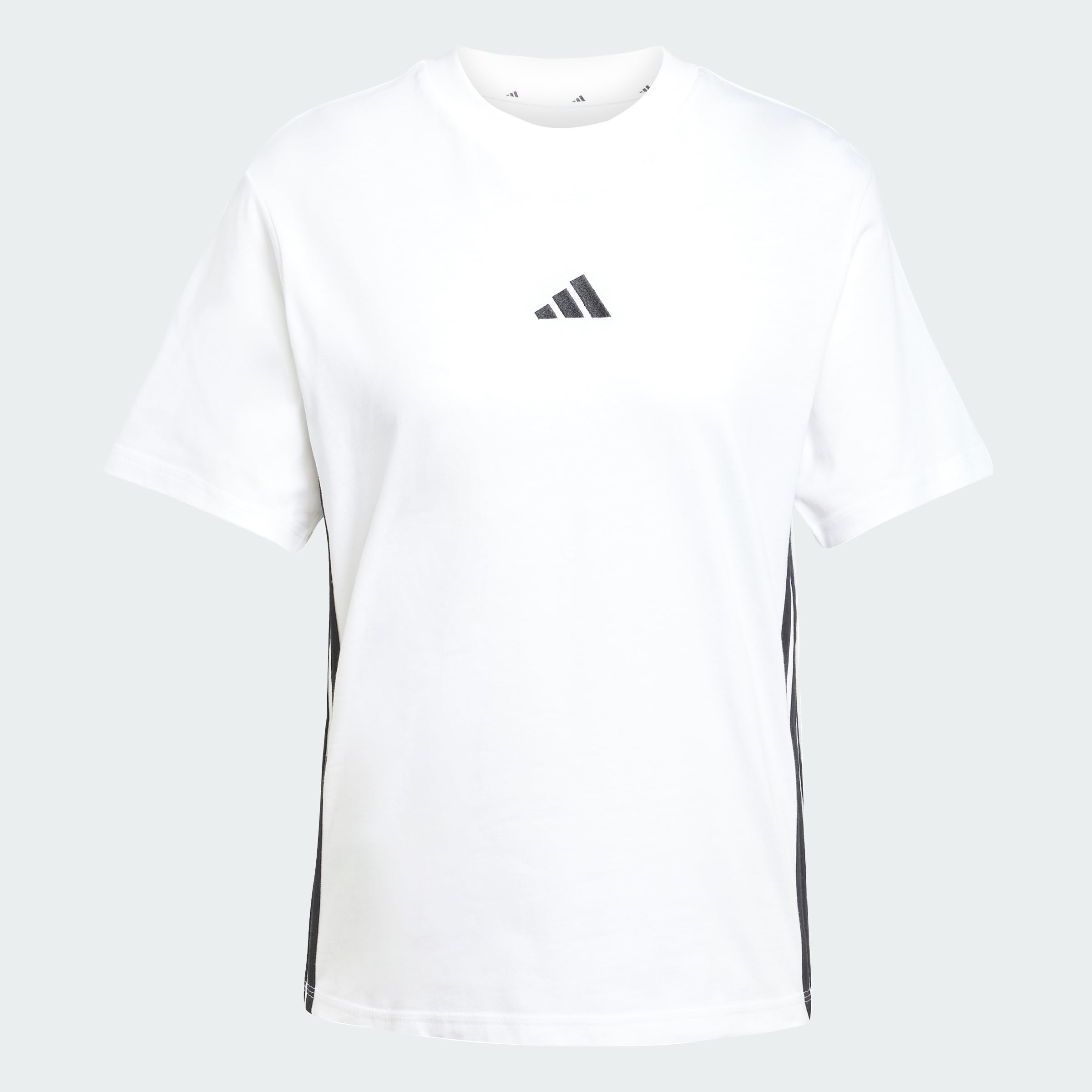 adidas Damen Essentials 3-Stripes Cotton Shirt, White/Black, XS 6