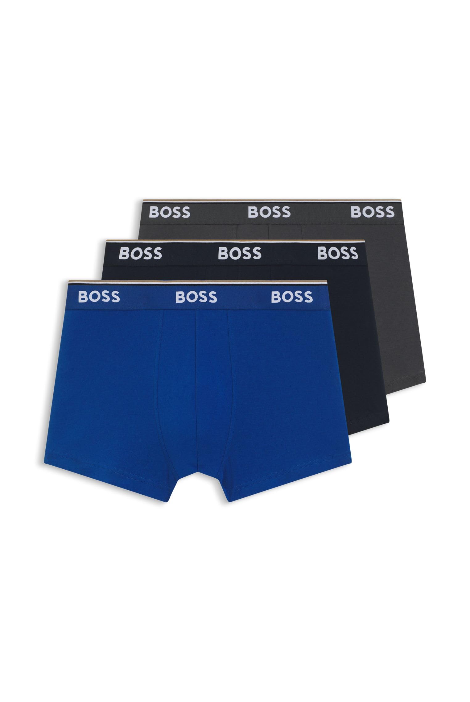 BOSS Herren Power Boxer Trunks Unterhosen Cotton Stretch 3er Pack