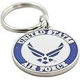 EEC, Inc. US Air Force Logo Keychain Patriotic Key Ring Military Gift Men Women Veterans, Blue, 1 1/2"