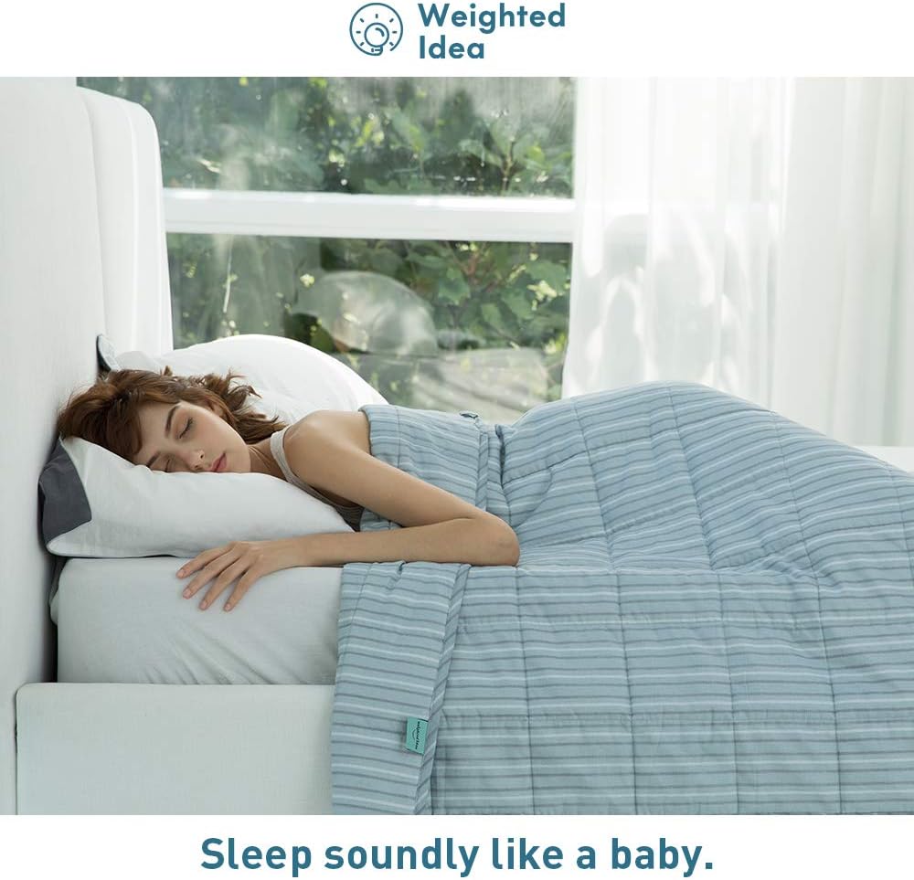 Weighted Idea Cool Weighted Blanket Twin Size 15 Pounds, for Adults (48''x78'', Grey): Kitchen & Dining