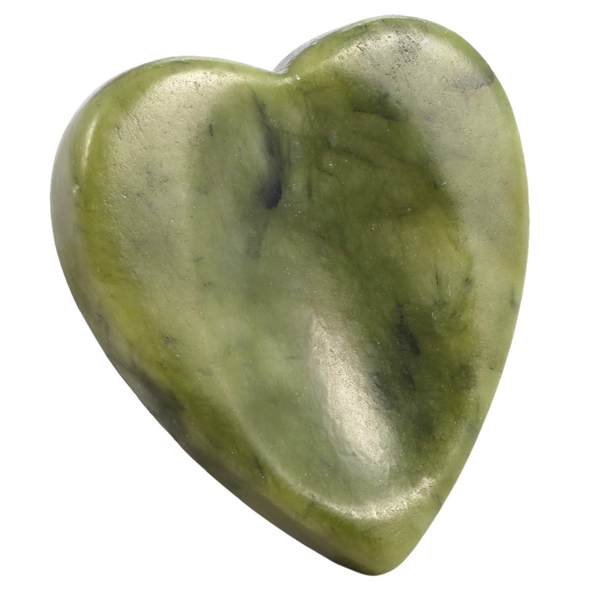 Nupuyai Green Jade Heart Thumb Worry Stone, Healing Crystal Pocket Palm Stone for Reiki Anxiety Stress Relief
