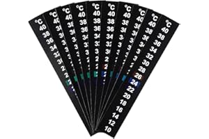 POPETPOP Traditional Stick-on Digital Temperature Thermometer Strip Degree Celsius System Display,Keep Fish Healthy(10PCs)