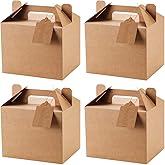 Frantis Brown Gable Boxes 12 Pack 7 x 5.5 x 5.5 Inches with Rope and Tag Party Favor Boxes for Birthday Party Wedding Treat Boxes …