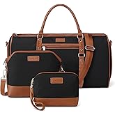 Noozion Convertible Garment Duffel Bag for Travel - Carry On Garment Bags With Toiletry Bag Large Weekender Bag for Men Women 2 in 1 Hanging Suitcase Suit Travel Duffel Overnight Bags