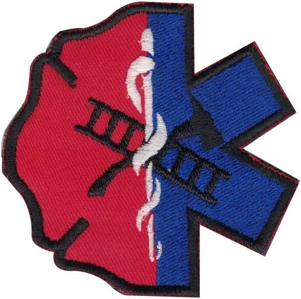 Firefighter Rescue Flag Patch Star of Life EMT Paramedic Morale Patch Hook Backing