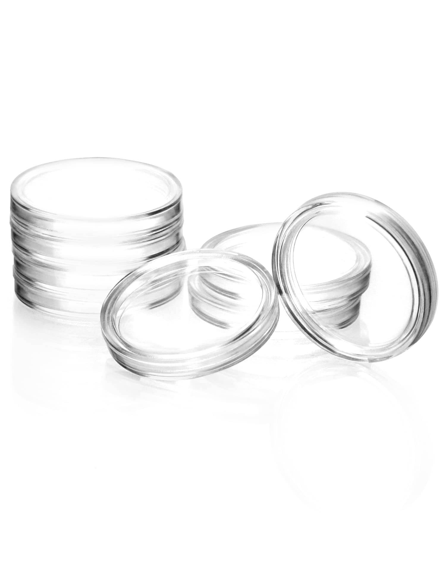 QWORK® 200PCS Coin Capsule Coin Holder - 25mm - Plastic Coin Case for Coin Collection