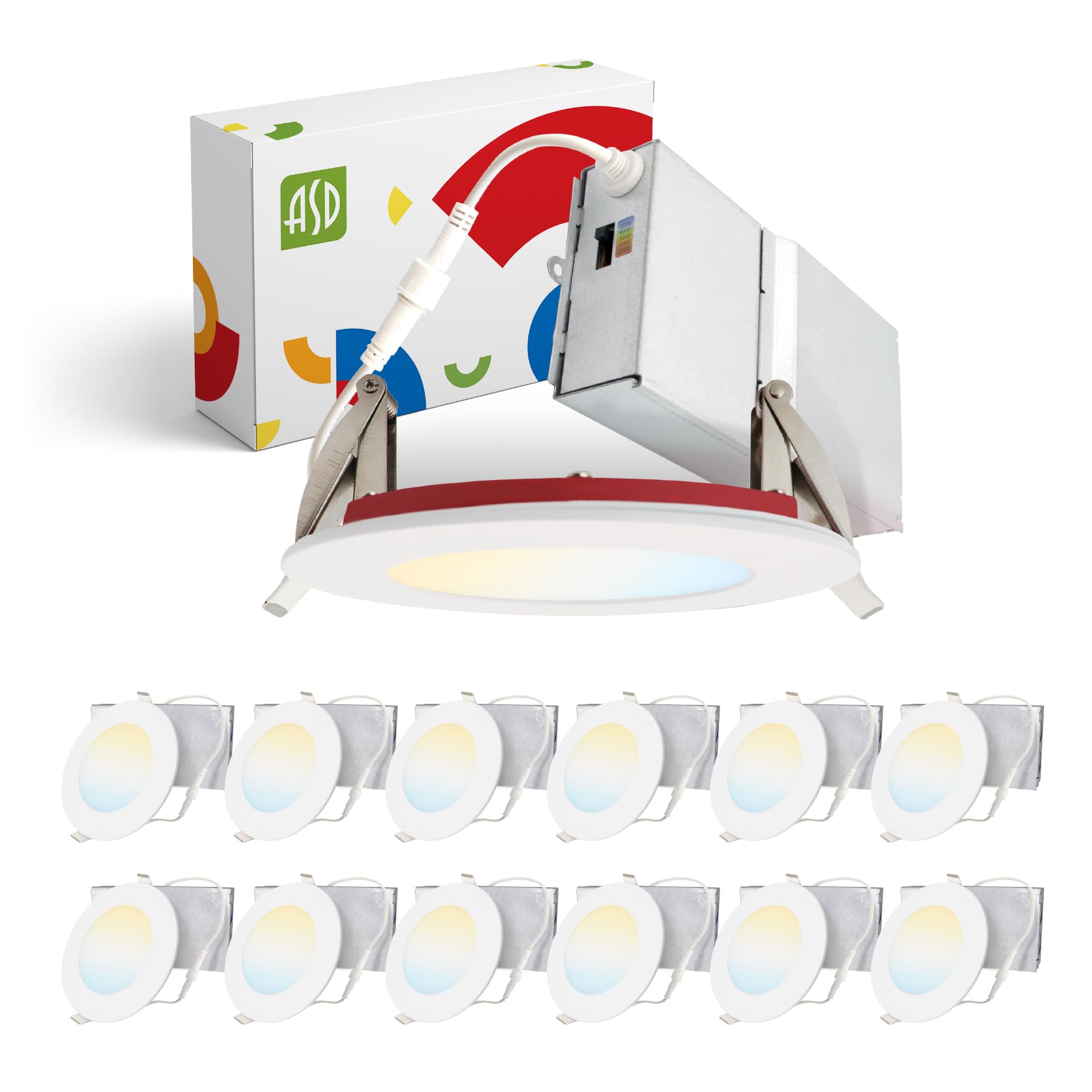 ASD 12 Pack Fire Rated Recessed Lights 4 Inch, 5