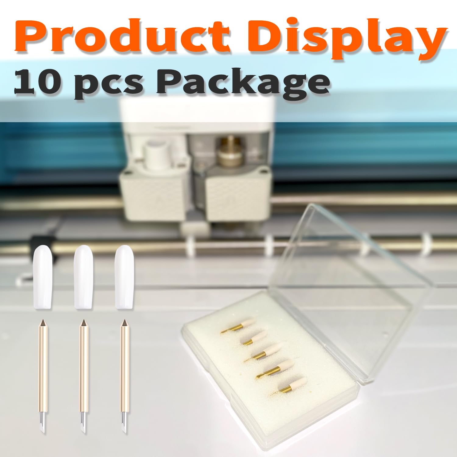 THANMO 10 pcs Premium Fine Point Replacement Blade Compatible with Explore Air 3/Explore 4/Maker/Maker 3/Maker 4,Blade Perfect for Cutting Cuts Glitter Vinyl,Cardstock,Faux,Adhesive Foil,Vellum Etc