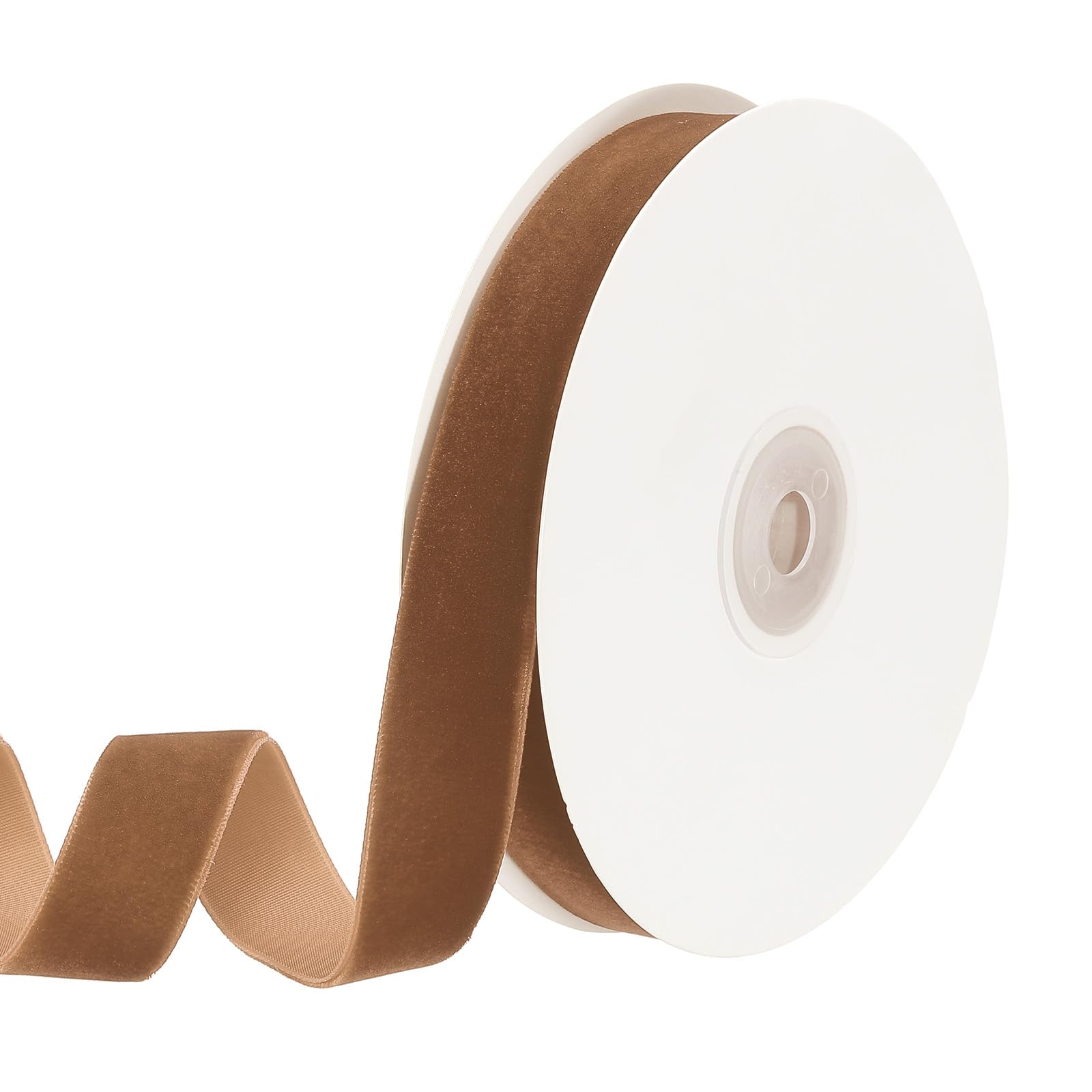 PATIKIL 0.75 Inch x 10 Yards Velvet Ribbons, Single Faced Vintage Velvet Ribbons Spool Perfect for Decor Gift DIY Wrapping Craft Wedding Hair Bow, Khaki