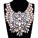 Holylove Pink Ribbon Statment Necklace inlay Glass Beads & Rhinestones with Gift Box