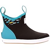Xtratuf Women's 6 Inch Salmon Sisters Ankle Deck Boot, Black/Tails and Scales, Size 5