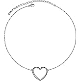 DAOCHONG S925 Sterling Silver Choker Short Dainty Necklace Black Heart Pendant for Women Jewelry
