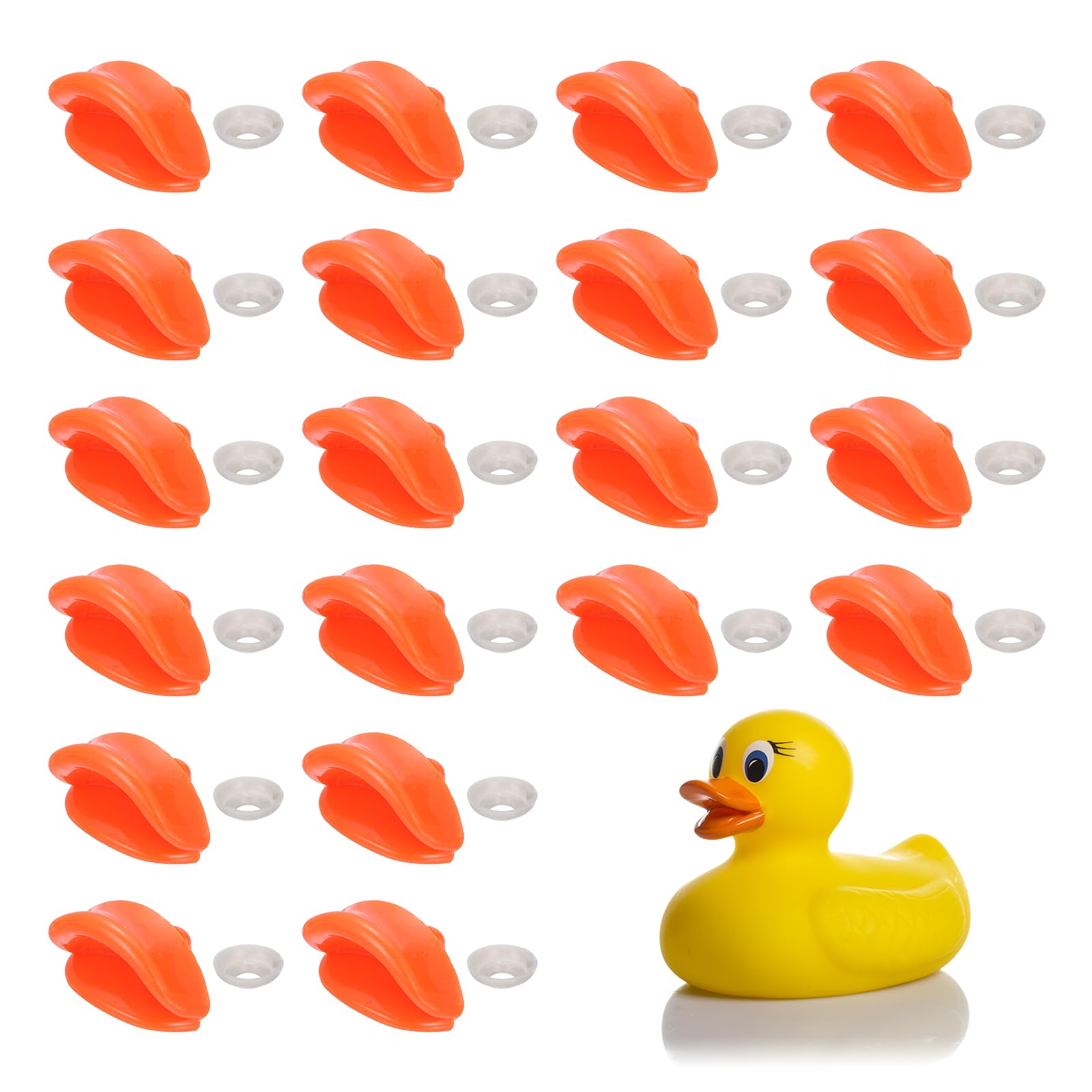 sourcing map 20Pcs Plastic Duck Beak, 1.65 in Doll Safety Duck Mouth Replacement Decor with Washers for DIY Craft Crochet Duckbills Doll Making
