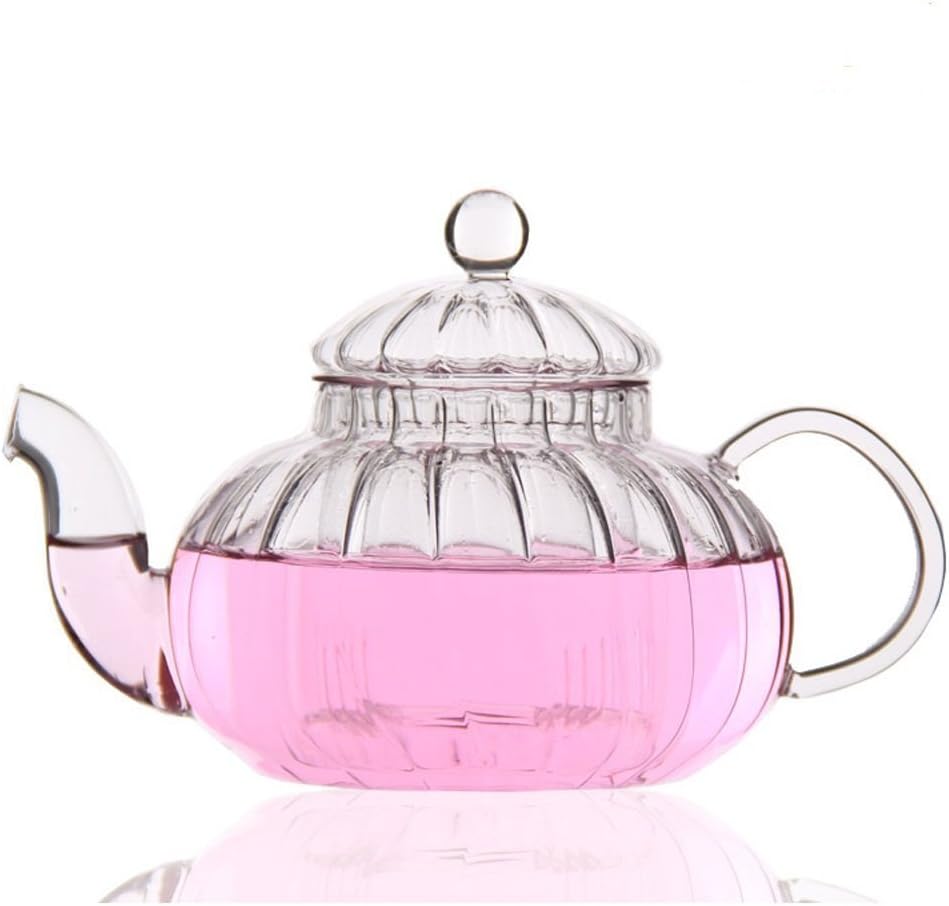 TEAlice 21 OZ Pumpkin Glass Filtering Tea Maker Teapot