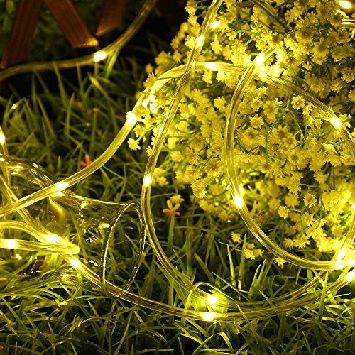 image for Icicle Dimmable Battery Rope String Lights,100 LED 33FT Waterproof wit