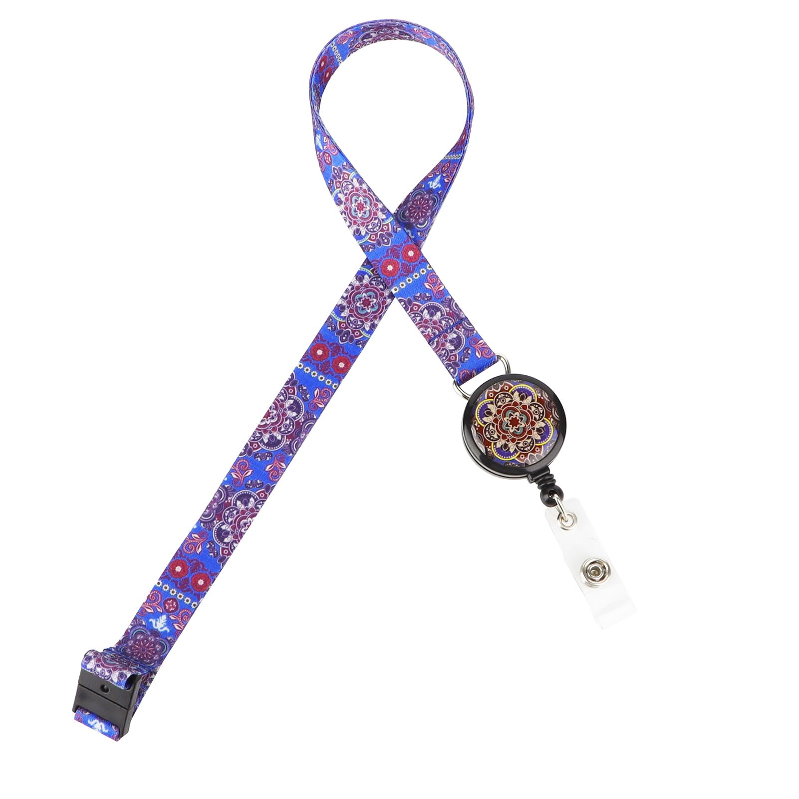 LGEGE Breakaway Lanyard with Retractable Badge Reel, Safety Breakaway Buckle, ID Badge Access Card Attendance Card Key Holder, Artistic Design (Classics Pattern)