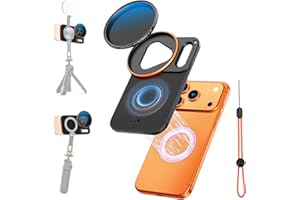 K&F CONCEPT Double-Sided Magnetic Lens Filter Mount Adapter with 58mm Variable ND2-32 Filter, Compatible with iPhone 17 Pro a