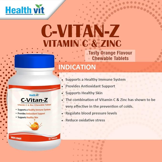Buy Healthvit C Vitan Z Vitamin C 500mg And Zinc 60 Chewable Tablets Online At Low Prices In India Amazon In