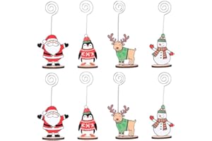 BESPORTBLE Christmas Place Card Holders 8Pcs Decorative Wire Memo Holders with Base for Wedding Table Numbers and Party Suppl
