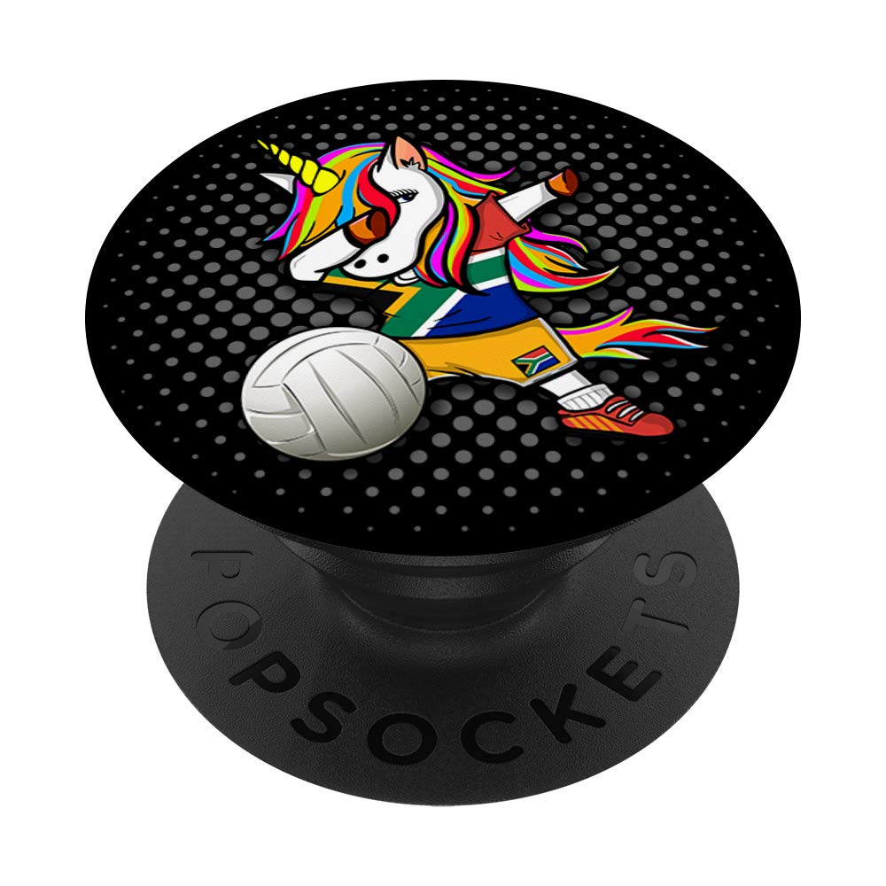 Dabbing Unicorn South Africa Volleyball Fans Jersey Flag PopSockets PopGrip: Swappable Grip for Phones & Tablets