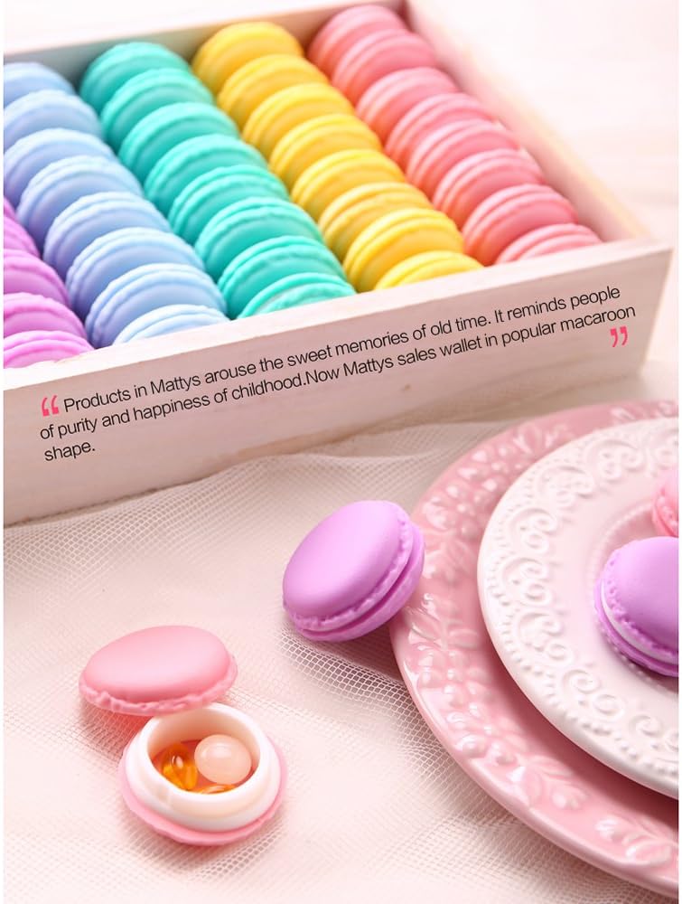 Coolrunner Macaron Case, Mini Macaron Box, Macaron Jewelry Box, Macaron Cute Pill Box, Colorful Macaron Jewelry Storage Box, Shape Storage Box Candy Cute Pill Organizer Case Container(6 PCS): Home & Kitchen