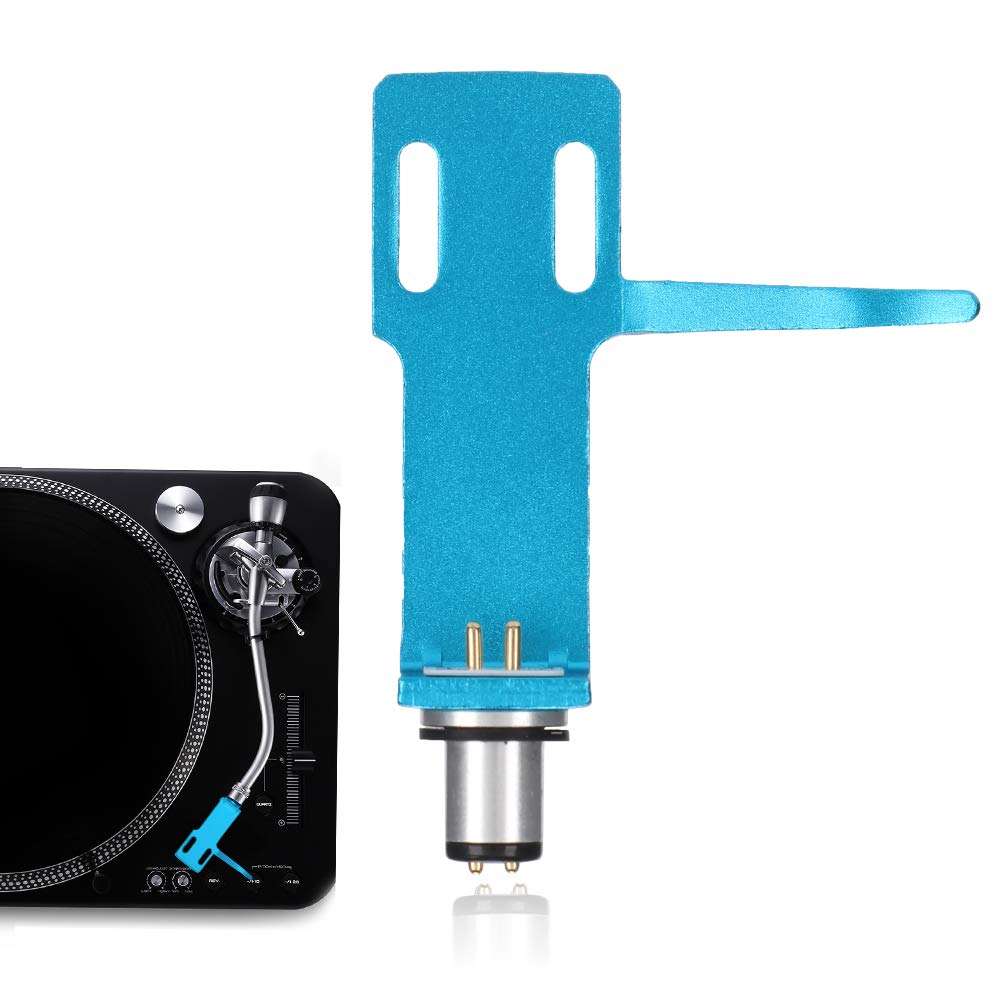 Headshell for Turntable Phonograph Player, High-end Phono Cartridge Headshell Kit,4 Cables and 2 Pairs of Screws,Connector Cable, Suitable for High-end Phonograph/Pickups(Blue)