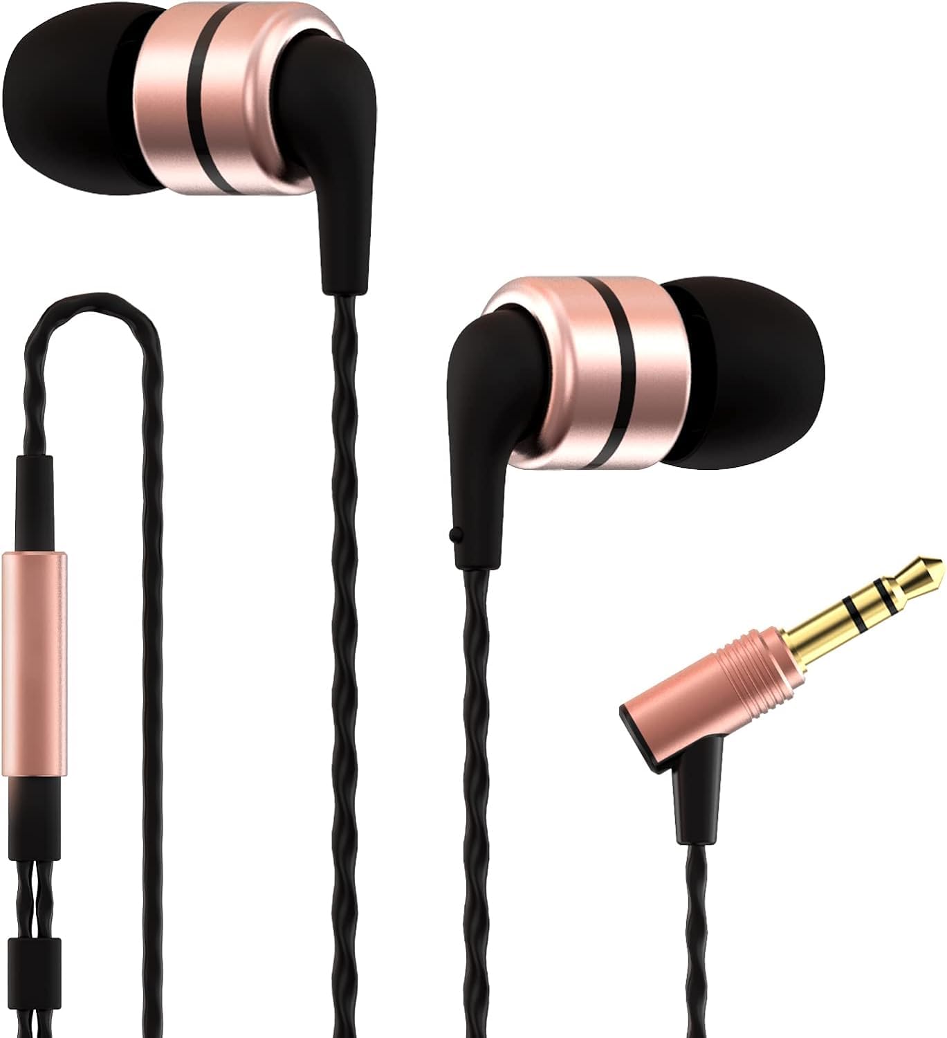 Soundmagic E80 In-Ear Isolating Earphones [2024 Version] Neutral Balanced Sound, High-Resolution Performance, Comfortable Fit, Anti-Tangle Cable, Full Metal Housing, High-Purity Cable - Gold