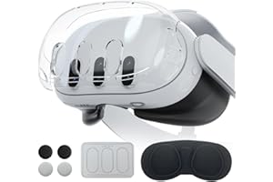 JMI MAGIC Jim Magic VR Accessories Compatible with Oculus/Meta Quest 3, VR Accessories Included Transparent Shell Cover, Lens Cover, Lens Tempered Film, Joystick Caps