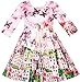 Sunny Fashion Girls Dress Satin Silk City Building View Pink