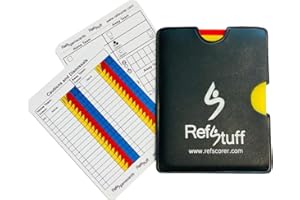 REFSTUFF REFSCORER RefSwallet Compact – Football Soccer Referee Slimline Pocket Wallet Notebook with Red and Yellow Cards and 2 Match Day Record Game Cards