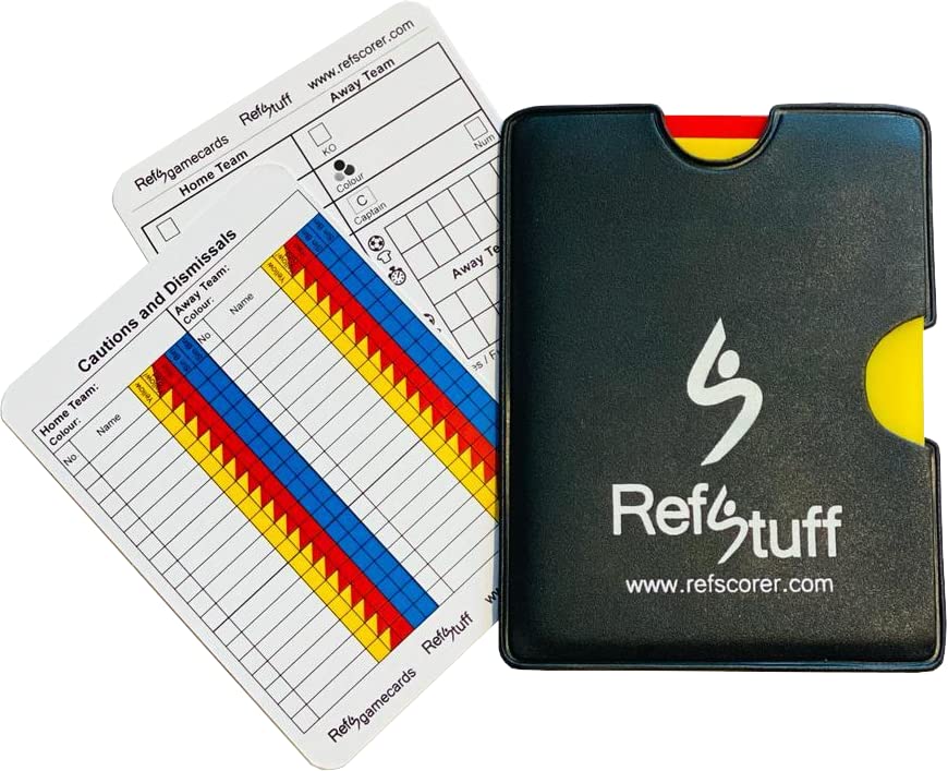 RefStuff RefScorer RefSwallet COMPACT – Football Soccer Referee Slimline Pocket Wallet Notebook with Red and Yellow Cards and 2 Match Day Record Game Cards