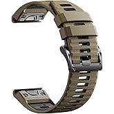 Quickfit 26mm Watch Bands for Garmin Fenix 8 51mm/7X/6X/5X, Sports Silicone Bands Compatible with Garmin Fenix 8 Pro 51mm/7X Pro/6X Pro/5X Plus/3/3HR/Descent MK1/MK2i Smartwatches