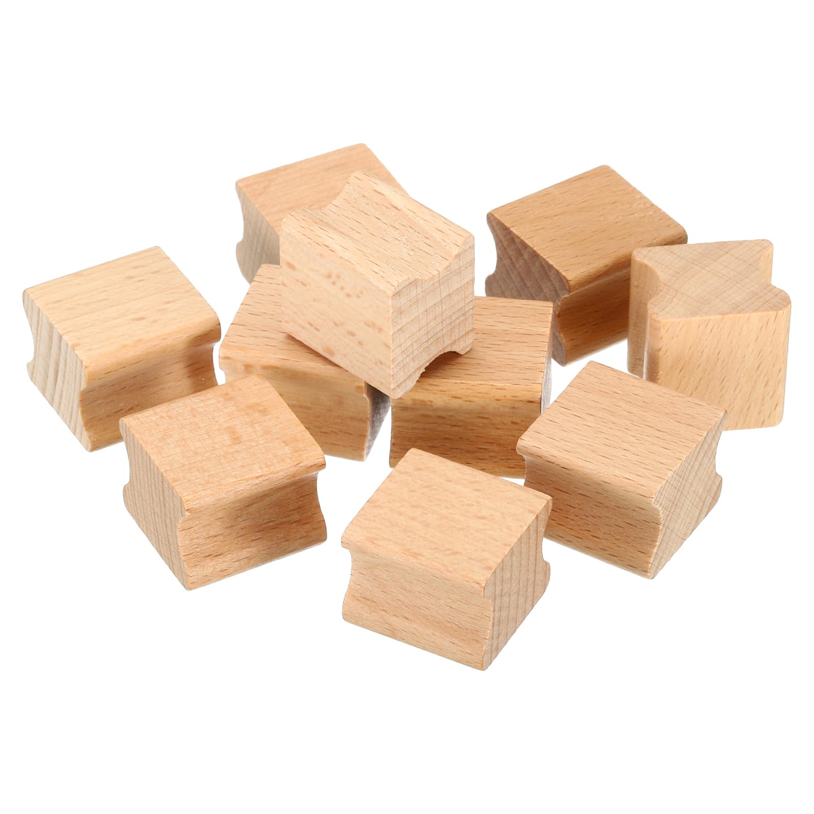 PATIKIL 25x25mm Blank Wood Rubber Stamp Mounts, 10 Pack Wooden Rubber Stamp Handle Hard Wooden Blocks for Stamp Making DIY Crafting Style 2, Brown