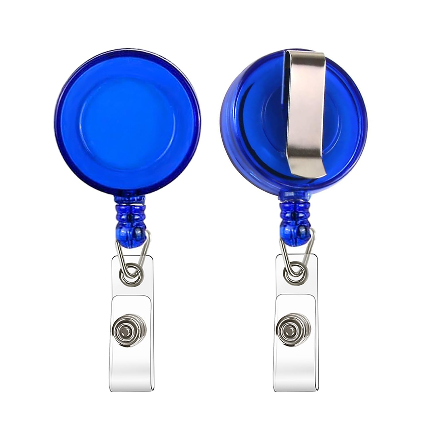 JANYUN 50 Pcs Retractable Badge Reels Clip Holders with Hanging ID Name Card Key Chain for Office Worker Nurse (Blue) — image 1