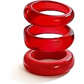 WOWORAMA 3pcs Colorful Chunky Bangle Bracelets Set for Women Tortoise Brown Resin Acrylic Bracelet Stackable Chunky Statement Bracelet Stack Wide Geometric Plastic Bracelets