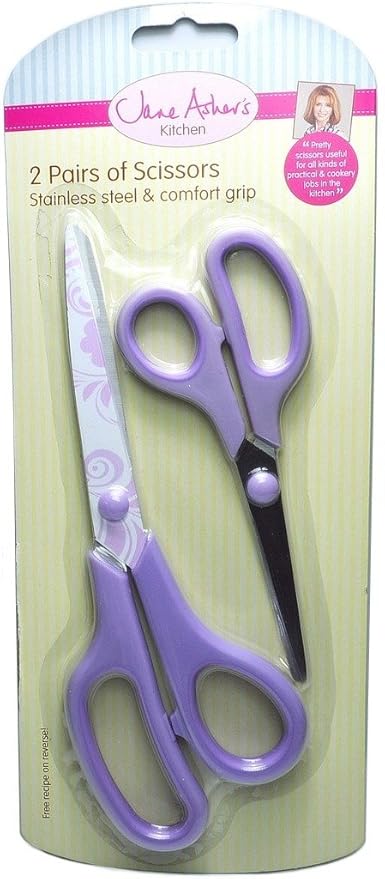 Jane Asher S Kitchen 2 Pairs Of Stainelss Steel Blade Purple