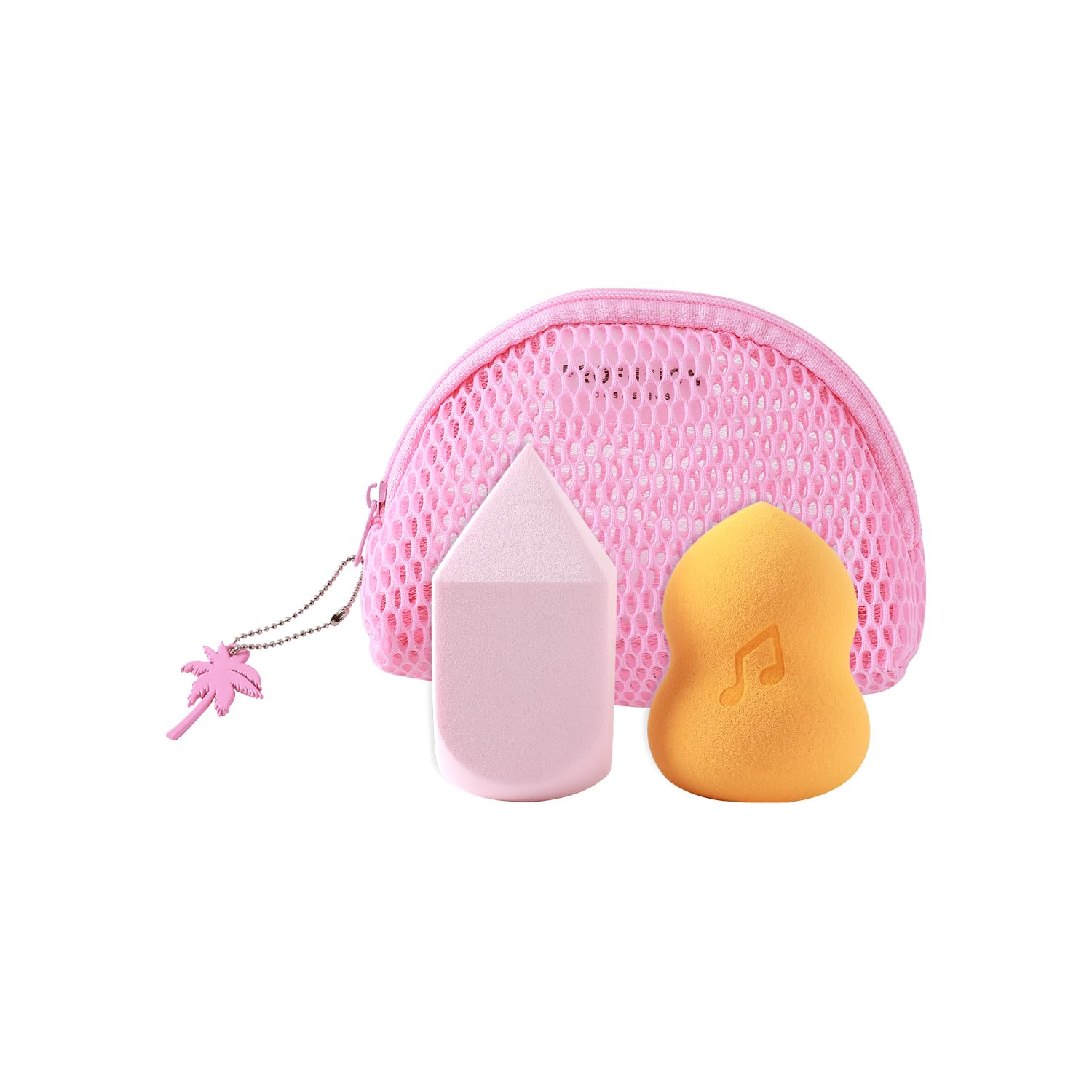 Profusion Cosmetics Feel the Beat 3-pc Blending Sponge and Bag Set, Perfect Traveling Companion for Weekend Adventures, Smooth Blending Makeup to Achieve an Elegant Look, Vegan and Cruelty Free