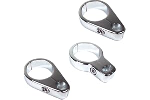 HILL COUNTRY CUSTOM CYCLES Hill Country Customs Chrome Billet 1 1/4" Handlebar or Frame mount 3 piece Clutch Throttle Cable - Brake Line Clamp Kit for Harley - HC-CCK