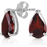 3.15 Carat 14k Solid White Gold Stud Earrings Natural Garnet