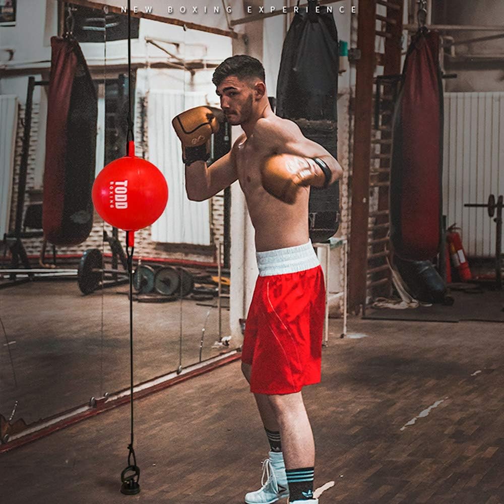Weisheng Boxing Speed Ball Double End Speed Bag Leather Boxing Training Speed Punching Bag (Silver) : Sports & Outdoors
