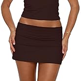 MYBFYABO Women Fold Over Micro Skorts Elastic Waist Solid Stretchy Pencil Foldover Short Skirts Y2k Going Out Mini Skirts