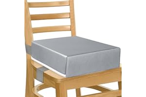 KOXUIUF Toddler Booster Seat for Kitchen Chair Dining Table, Washable Thick Strong Support Portable Booster Chair for Toddlers Eating, Easy Cleaning Booster Seat Cushion Detachable with Adjustable Straps