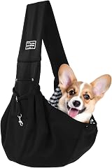 Zuimei Puppy Sling Carrier Black Hand-Free Front Pet Carrier Bag for Small Dogs