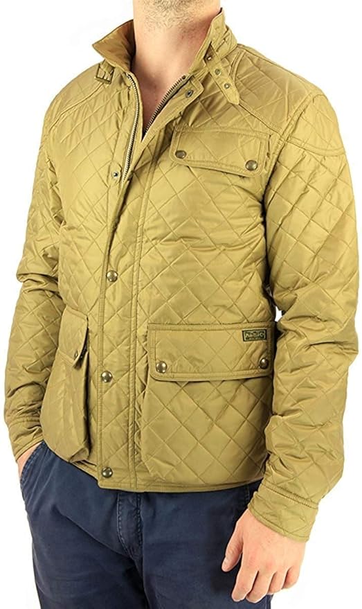 Ralph Lauren Men's Quilted Jacket Cadwell Quilted Coat with Gold Tunic