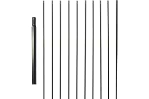 Langdoly Square 1/2" x 44" Wrought Iron Plain Balusters Hollow Iron Spindles for Indoor Stairs (Satin Black- Pack of 10)