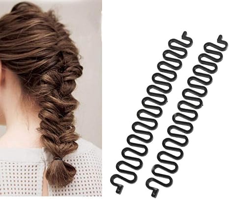 6 Pcs Black Hair Accessories Styling Braid Tool Fishbone Wave