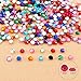 Pandahall 1 Box (about 780pcs) 12 Color 4mm Faceted Flat Round No Hot Fix Acrylic Rhinestones Glitter Decorations 3D Diamond Gems in Case for Cell Phone/Nail Art